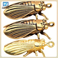 🏠 3pcs Vintage Brass Cicada Figurine Set - Antique Cicada Desktop Decor