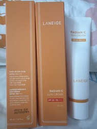 （清貨兩支$200包順豐）Laneige radian c sun cream (兩支裝）