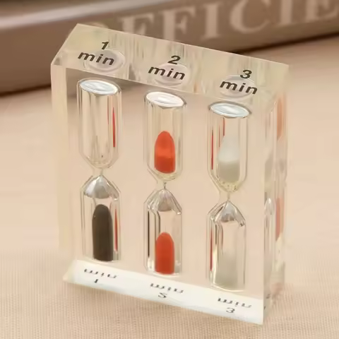 1/2/3 Minute Colorful Hourglass Timer Three-In-One Acrylic Hourglass Sandglass Sand Timer Clock 3+4+