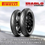 Pirelli Diablo Rosso Sports by 17 Set Motorcycle Tyre 17 Inch Tyres (Discounted Set Price)