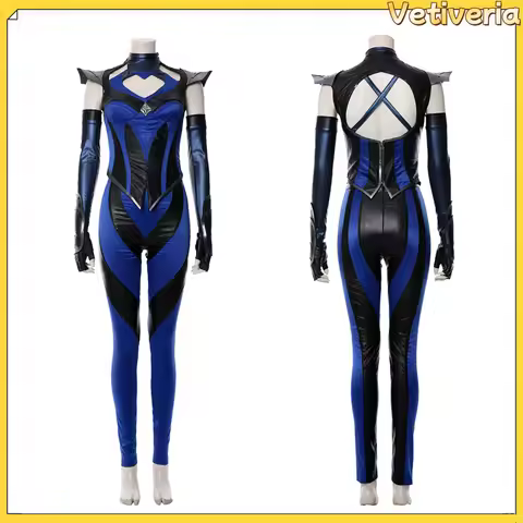 Women Kitana Jumpsuit Cosplay Costume Gloves Hand Props Game Mortal Kombat Disguise Roleplay Outfits