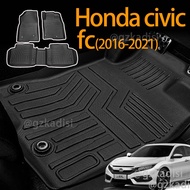 3D Car mat honda civic fc (2016-2021）car floor mat carpet TPE rubber Material 3D foot mat  right-han