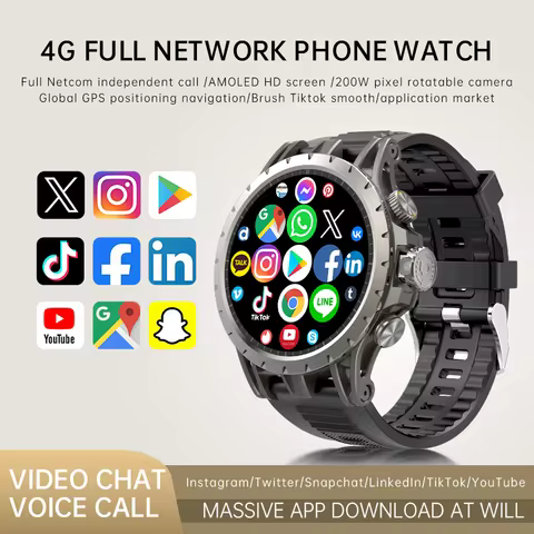 4G Full Netcom Android 9.0 4G Smart Watch 1.43'' Amoled Screen Display 8GB+128GB GPS WIFI Video Call