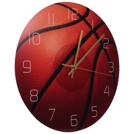 【AiBi Home】-Basketball Acrylic Silent Wall Clock Bedroom Living Room Alarm Clock Birthday Christmas Gifts Present for Room Decor