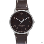 TIMEX TW2T27700 Men's Waterbury Classic 40mm Interchangeable Leather Strap Black Brown *Original