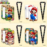 【CW】✗◄❍  Super Mario Student Hanging Neck Anime Peripherals Card Holder Lanyard ID Cover Children