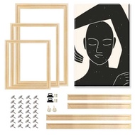 Decorative Natural Wooden Picture Frames Large Size Canvas 50X70 60X90 70X100 for Pictures Posters W