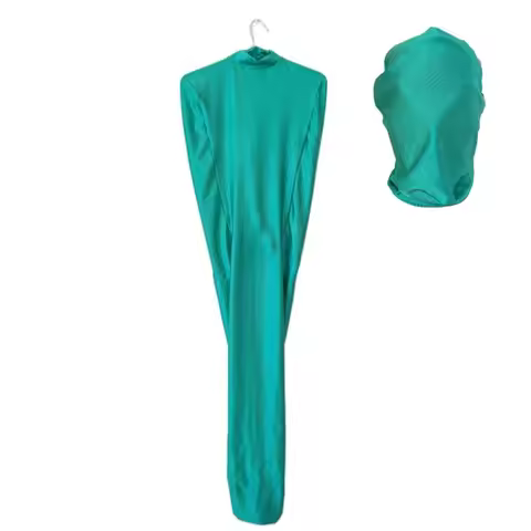 Lake green unisex Mummy bodybag zentai suit with inner Arm Sleeves Tights Cosplay bodysuit Bag Stage