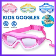😊แว่นตาว่ายน้ำเด็ก กันฝ้า สีสันสดใส แว่นว่ายน้ำเด็กป้องกันแสงแดด UV ไม่เป็นฝ้า แว่นตาเด็ก
