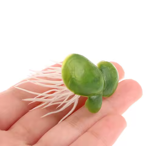 Aquarium Fish Tank Garden Water Decor, 18pcs/Set Artificial Floating Duckweed with Roots