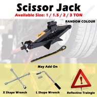 [New] 1 / 1.5 / 2 / 3 TON DIY Heavy Duty Car Scissor Jack Stabilizer with Handle Lift Levelers Scissors Jack Car Accessories Garage Jack Kereta Service Jack Lifting Car Puncture Tyre Tire Sepana Jek Kereta Tukar Tayar Tusukan 千斤顶