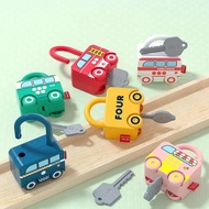 6pcs Kids Toy Learning Lock with Key Car Games Educational Toy Number Matching Lock Toys