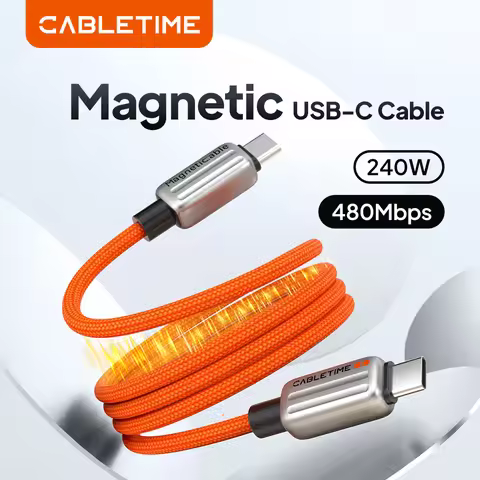 CABLETIME Magnetic PD240W pd3.1 Cable USB C to USB C Fast Charger Adapter Type C to C Power for Phon