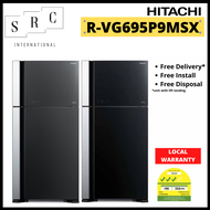 Hitachi R-VG695P9MSX 2-door Fridge 541L (Gift: 1600W Compact Vacuum Cleaner)