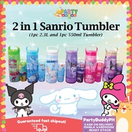 2 in 1 Sanrio Tumbler (1pc 2.3L and 1pc 550ml Tumbler) PartyBuddyPH