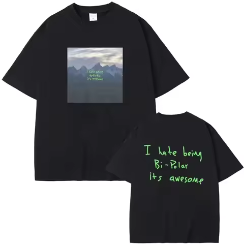 Rapper Kanye West Vultures I Hate Beiug Bi Polar Its Awesome Album Graphic T-shirt Men Women Hip Hop