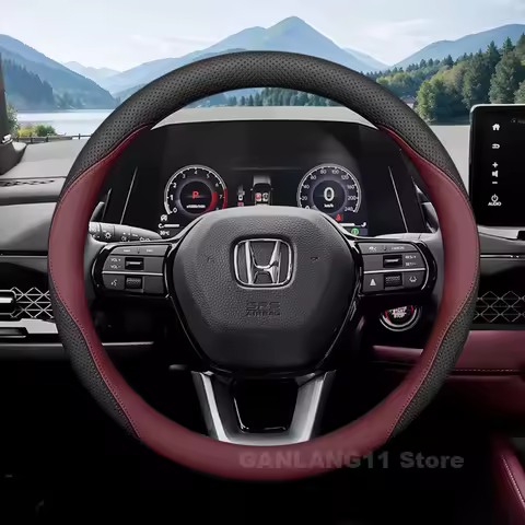 Leather Car Steering Wheel Cover For Honda Odyssey CRV HRV ZRV Passport civic Freed 2026 Auto interi