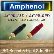 Amphenol ACPR-BLK / ACPR-RED Diecast RCA Connector Black / Red With Gold Contact