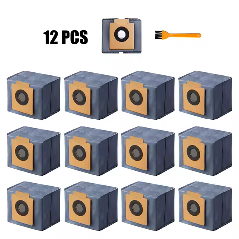 12 Pack Dust Bags for eufy X10 Pro Omni Robot Vacuum and X8 Pro with Self-Empty Station, With 1 Oran