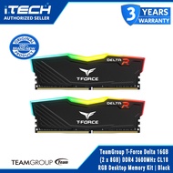 TeamGroup T-Force Delta 16GB (2 x 8GB) DDR4 3600MHz CL18 RGB Desktop Memory Kit