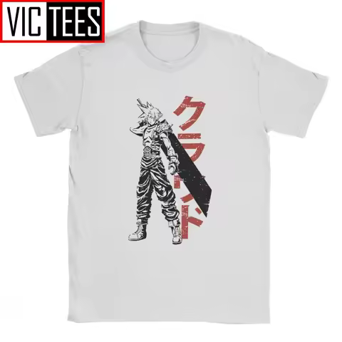 Mercenary Final Fantasy Tshirt Men Cloud VII FF7 Video Game Strife Shinra Soldier 100 Percent Cotton
