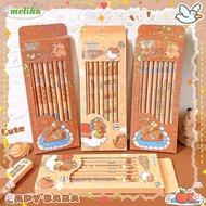 MOLIHA 8Pcs HB Pencil, Capybara Graffiti/Painting Drawing Pencil, Stationery Smooth Writing With Rub