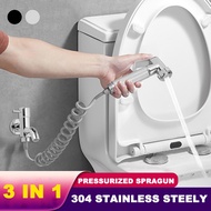 3 in 1 Stainless Steel Bathroom Bidet Spray Brass Tap 2 Functions Toilet Bidet Rinse Set and 2m PVC Hose