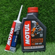 *COMBO SET* MOTUL Scooter Power LE 100% Synthetic 5W40 With Gear Oil 80W-90 150ml