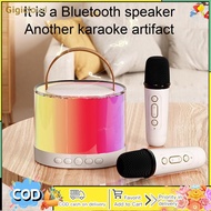 Wireless Speaker Portable Microphone Karaoke Machine LED Speaker With Carrying Handle For Home Kitchen Outdoor Travelling