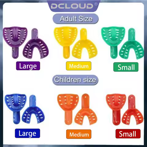 DCLOUD 2Pcs/Pack Disposable Dental Impression Trays Plastic Adult Children Teeth Holder Mouth Opener