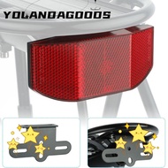 YOLA Bicycle Rear Light, Metal Acrylic Red Black Bike Rack Reflector,  Vertical Horizontal Install Stand Bracket Bicycle