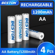 Beston 4 Pcs 1200mAh 1.2V AA Battery Rechargeable Battery