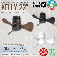 NSB FAN | KELLY 22 INCH DC MOTOR CEILING FAN 3 BLADE R/F 7 SPEED MINI FAN