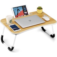 Portable Foldable Laptop Table Bed Desk | Study Table Sofa Tray with Cup Holder & Tablet Slot | WFH 