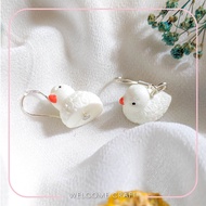 HANDMADE Earring White Duck Cute Ducky Earrings Ear Ring Accessory Subang