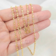 สร้อยคอเงินแท้ 92.5% Italy ชุบ 2 กษัตริย์ (WG+G18k) 2มิล ลายปล้องอ้อยสลับ Short ball moon cut