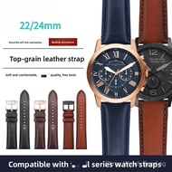 22/24mm Quick Release Vintage Leather Watch Strap Compatible for Fo-ss FS5061 FS5237 ME3052 3054 Bus
