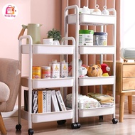 [With Wheels] Trolley Shelf Plastic With Wheels + Handle Easy To Move!!