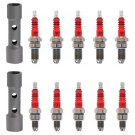 5Pcs 1 F5 A7tc D8tc 3 Electrode High Performance Spark Plug For Motorcycle ATV Scooter Pit Dirt Bi
