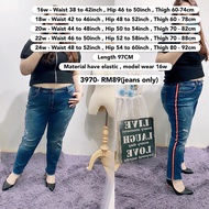 Ready Stock 3970 Plus Size Long Jeans  big size jeans saiz besar 大码长裤 *Waist 38 to 52 inch/ 97-132cm