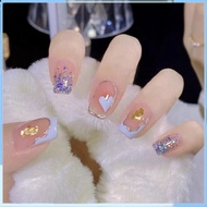 Short square fake Nails, simple short Nailbox for school and work, Nails box short square form R593