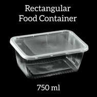 750 Disposable Rectangular Food Container-750ml (50 Sets+/-)