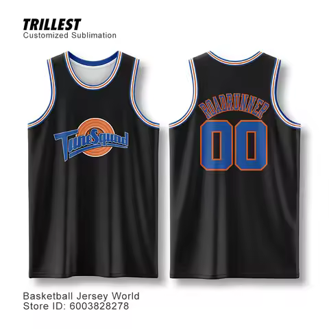 Movie Space Jam Bugs 1 Lola 10 W.coyote 13 Porky Pig 8 Black Tune Squad Basketball Jersey drop shipp