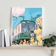 江之島電車 創意數字油畫 【銷售排行榜】