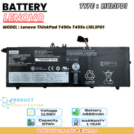 (ส่งฟรี ประกัน 1 ปี) Lenovo แบตเตอรี่ Lenovo ThinkPad T490s T495s L18L3PD1 ของแท้