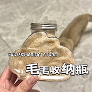 Clear Rabbit Fur Storage Box Bottle Cat Hair