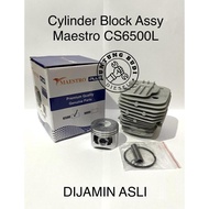 MESIN CYLINDER BLOCK CS6500L MAESTRO TURBO 45.2MM PORING BURING BLOCK 58CC CHAINSAW SENSO MACHINE SA