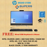 HP All-in-One - 22-dd0102d (Intel Celeron, 4GB Ram, 256GB SSD, 21.5" FHD AG, Win10)