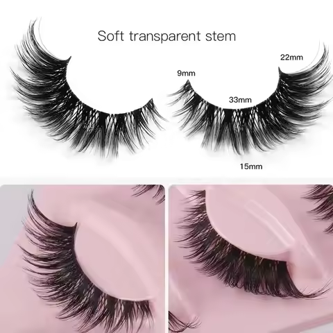 Natural Wispy Cat Eye False Eyelashes 5 Pairs Soft Reusable Light Lashes Daily Eye Makeup Beauty Too
