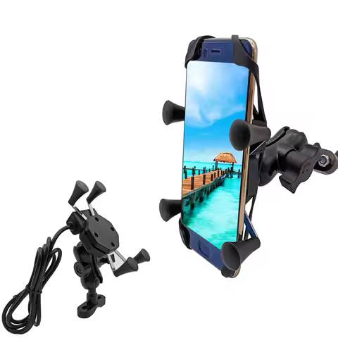 For Kawasaki ZX10R ZX12R ZX6R ZX14R Z1000SX Z750 Z1000 Motorcycle Mobile Phone Stand Holder With USB